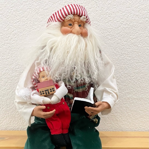 Vintage Wildwood International Sitting Santa w/ Boy Christmas Carol 20” Figure - Picture 8 of 13